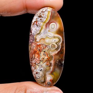 พลอยอะเกตลายลูกไม้คุณภาพสูงแบบคาโบชอง พลอยธรรมชาติสำหรับทำเครื่องประดับเพื่อการบำบัด ขายส่งระดับพรีเมียม FAIJAN GEMS ราชสถาน - Product Image 2