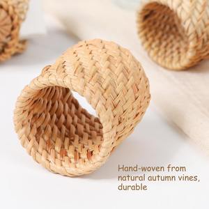 Anillo de Servilleta Redondo de Ratán Tejido a Mano de Primera Calidad para Decoración de Mesa de Restaurante, Cafetería y Hogar, Diseño Ecológico - Product Image 6