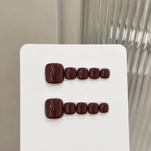 Uñas acrílicas brillantes de color sólido de almendra prediseñadas con estilo de diseño Merlot oculto - Product Image 2