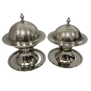 Luxury Arabic Gold Stainless Steel Eco-friendly Date <b>Pot</b> Handmade Modern Khajoor Bowl with <b>Lid</b> Tray Party Wedding Gifting - Product Image 6