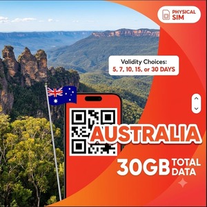 Tarjeta SIM de Australia con 30 GB de Datos, 5, 7, 10, 15, 30 Días – Internet de Viaje de Alta Velocidad 4G/5G, Activación Sencilla y Cobertura Nacional Confiable - Product Image 1