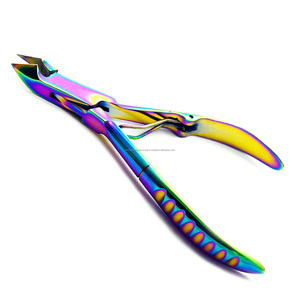 Pousse-cuticules double tête en acier inoxydable, outil réutilisable pour manucure, instrument professionnel à revêtement arc-en-ciel, boîte à ongles professionnelle - Product Image 5