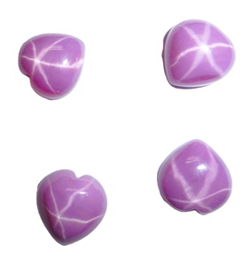 Cabocheon opaque poli de laboratoire en rubis étoilé en forme de cœur 11x11 mm 6 carats avec effet étoile à 6 branches pour la fabrication de bijoux - Product Image 6