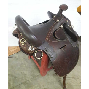 Selle de cheval noire australienne professionnelle, style traditionnel, équipement d'équitation pour la randonnée équestre, le ranch et l'équitation quotidienne - Product Image 1
