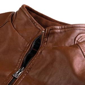 Chaqueta de Cuero Original Premium para Hombre, Chaqueta de Motociclista de Cuero Vacuno Auténtico con Bolsillos con Cremallera, Pedidos Personalizados OEM - Product Image 2