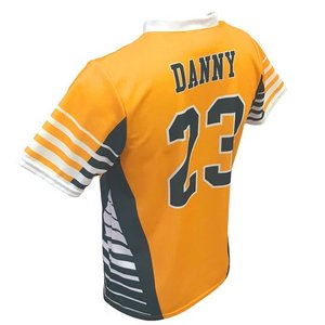 Camiseta de Voleibol para Hombre de Poliéster Transpirable de Alta Calidad, Secado Rápido, Ropa Deportiva de Equipo, Cuello en V Amarillo con Estampado Personalizado - Product Image 3