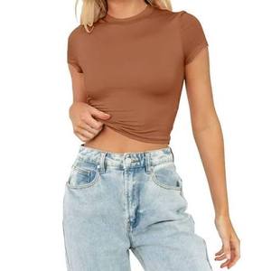 Crop Loose Fit Winter Women's Y2K Style O-Neck <b>Half</b> Sleeves Soft Breathable Printed Polyester T-<b>Shirt</b> STELLAR Brand Casual - Product Image 1