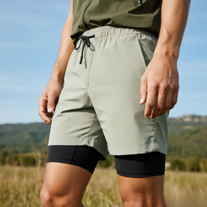 Men's High Street Double <b>Layer</b> Breathable Eco-Friendly Polyester/Mesh Fitness Gym Training Sports Shorts Quick Dry Workout - Product Image 4