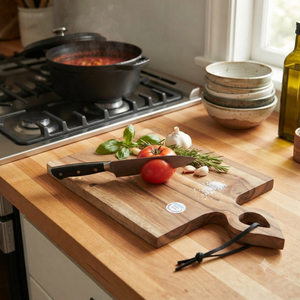 Planche à découper en bois d'acacia avec poignée, planche à découper en bois, plateau de service pour fromage, pour cuisine, restaurant, fournisseur en gros - Product Image 2