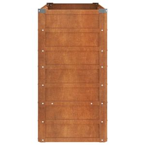 Bac à fleurs et jardinière surélevée en acier Corten rouillé 39,4 x 15,7 x 30,3 pouces - Product Image 5