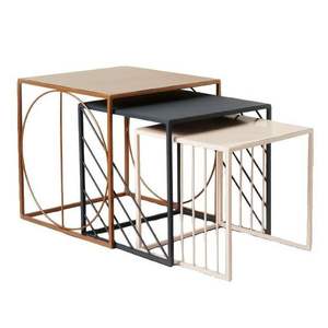 Mesa Auxiliar Moderna de Metal con Patas Extensibles y Cubierta de Mármol con Recubrimiento en Polvo, Modelo 10980 para Sala de Estar - Product Image 5