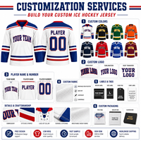 Jersey de Hockey sobre Hielo Personalizado con Bordado 3D, Manga Larga, Nombre y Número del Jugador, Etiqueta Privada OEM, Venta al Por Mayor para Adultos, Verano