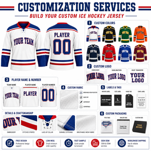 Maillot de hockey sur glace personnalisé brodé en 3D, manches longues, nom et numéro du joueur, OEM, marque privée, vente en gros, coton/fibre de bambou - Product Image 4