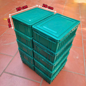 Caja de Almacenamiento Apilable Industrial de Plástico PP Resistente Personalizada con Tapa Modelo LD-023 - Product Image 6