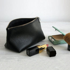 Bolsa de cosméticos de cuero genuino, bolso de viaje personalizado de fábrica - Product Image 2