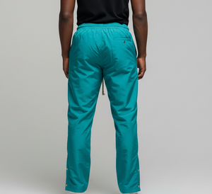 Pantalones Deportivos para Hombre, Color Verde Azulado, Cintura Elástica, Estilo Vintage, Corte Recto, Cordón Ajustable, Logotipo en la Pierna Derecha, Casuales, Transpirables, Peso Medio, Estilo Otoñal - Product Image 5