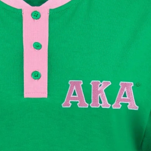 Camiseta Henley Premium AKA Verde Rosa para Mujer, Cuello con Botones, Manga Corta, Estilo Casual Griego - Product Image 6
