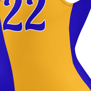 Maillot de bain une pièce bicolore Sigma Gamma Rho 1922 pour femme, bleu et or, extensible, coupe athlétique, élégant - Product Image 4