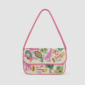 Bolso de Mano Artesanal de Lujo Indio, Multicolor, Forma Rectangular, Duradero, Estilo Étnico, Hecho a Mano, con Cristales, Tema de Amor, Accesorios de Moda - Product Image 5