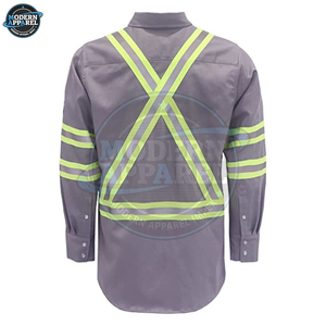 Chemises de travail réfléchissantes haute visibilité multi-poches personnalisées pour hommes, vente chaude, bande élastique de sécurité routière - Product Image 5