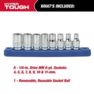 Set di chiavi a cricchetto e bussole da 1/4 di pollice - Product Image 3