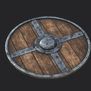 Bouclier en bois de l'ère viking, design nordique rond, fabriqué à la main pour les événements historiques et la présentation aux collectionneurs - Product Image 1