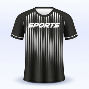 Maillot de football noir et blanc, sublimation, respirant, manches courtes, vêtements d'entraînement, nom d'équipe personnalisé, séchage rapide, 100% polyester - Product Image 1