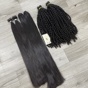 ผมต่อแบบตรงผมหยักศกสีดำธรรมชาติผมเวียดนามหยิกเป็นลอนแบบอัจฉริยะ - Product Image 2