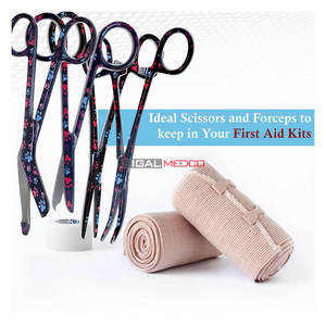 Tijeras para vendajes de 5.5 pulgadas, tijeras para suturas de 4.5 pulgadas, hemostato de 5.5 pulgadas, rectas y curvas, de acero inoxidable de calidad premium, color negro. - Product Image 2