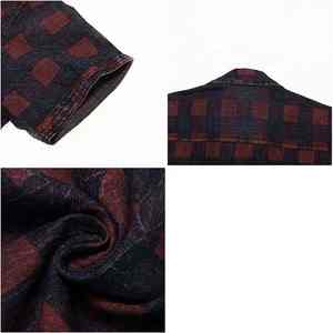 Camiseta de Verano para Hombre, a la Moda, Formal, a Cuadros, con Cierre de Botones, de Mezclilla, Transpirable, Ecológica y de Alta Calidad - Product Image 5