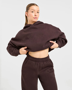 New Design Custom Logo Varsity <b>Oversized</b> Hoodie & <b>Jogger</b> 2 Piece Set Women's Tracksuits Cotton Breathable Gym Women's Sweatsuit - Product Image 4