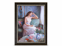 Tableau mural encadré avec silhouette de femme, peinture classique élégante de dame, décoration pour salon, chambre à coucher, maison