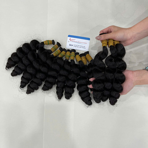 Extensiones de Cabello Humano Virgen Vietnamita Ondulado Suelto Negro Natural Doble Trama Cosido a Máquina - Product Image 1