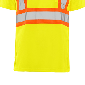 เสื้อโปโลทำงานนิรภัย โพลีเอสเตอร์ 100% แขนสั้น โพลีเอสเตอร์สะท้อนแสง เสื้อยืดทำงานสะท้อนแสงเพื่อความปลอดภัย - Product Image 5