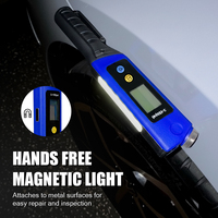 LEMATEC Pengukur Tekanan Ban Digital 2-in-1 Baterai Li-ion Isi Ulang Senter LED Magnet Rentang 3-150 psi Layar LCD 0.1psi