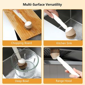 แปรงล้างจานแบบปรับได้ 30/60/90 องศา พร้อมด้ามจับแบบหมุน แปรงล้างขวดด้ามยาวพร้อมที่คีบในตัว แปรงทำความสะอาดแบบขัดทันที - Product Image 2