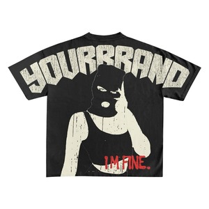 <b>Custom</b> Wholesale Vintage Graphic 100% Cotton Streetwear Dtg Printed Oversized Boxy Cropped t <b>Shirt</b> Men - Product Image 6