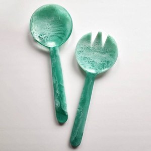 Juego de Cucharas para Servir Ensaladas de Resina Ecológica y Duradera, Cuchara para Servir de Calidad Lujosa con Acabado Pulido Espejo - Product Image 1