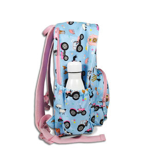 Fletcher Unisex Letter Pattern Softback Backpack <b>Water</b> Bottle Pocket Lightweight Polyester 20-37L Travel Bag Zipper Closure for - Product Image 5