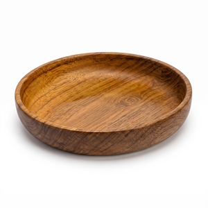 Juego de Utensilios de Cocina de Madera de Teca Sólida de Grado Alimenticio, Plato Redondo Hecho a Mano, Vajilla Artesanal Balinesa para Preparación Culinaria y Servicio - Product Image 1