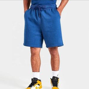Vintage Washed Cotton <b>Fleece</b> Sweat <b>Shorts</b> for <b>Men</b> Eco-Friendly Solid Streetwear Fashion Elastic Waist Custom Casual Baggy - Product Image 1