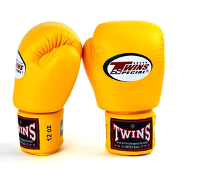 Custom Made TWINS Boxing Sparring <b>Gloves</b> Premium Quality Genuine Cowhide Leather Yellow Color Boxing <b>Gloves</b> for Adults - Product Image 2