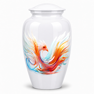 Urna Funeraria de Lujo Estilo Europeo en Oro Blanco con Diamantes y Esmalte, para Guardar Cenizas Humanas, con Adhesivo para Foto Conmemorativa - Product Image 2