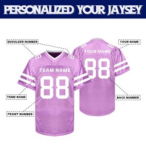 Professional American Football Jersey Polyester Mesh Dazzle Sublimation ODM Custom Logo V Neck Breathable Apparel - Product Image 4
