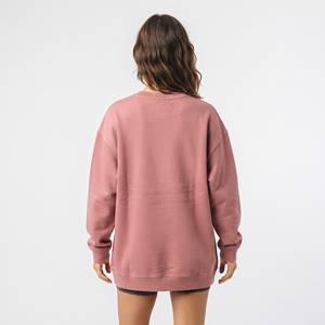 Sudadera de algodón con cuello redondo extragrande para mujer, personalizada al por mayor, con forro polar cálido y manga larga - Product Image 2