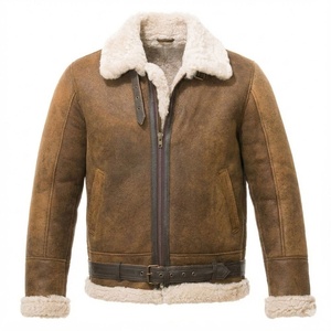 Nouvelles vestes imperméables en cuir de mouton et fourrure de qualité supérieure pour hommes, chaudes et épaisses, collection Automne/Hiver 2026 - Product Image 1