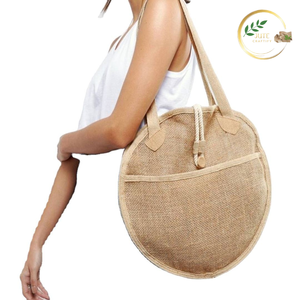 Handmade Eco-Friendly Round Jute Storage <b>Bag</b> Foldable Multifunctional for Travel & Kitchen Use - Product Image 2