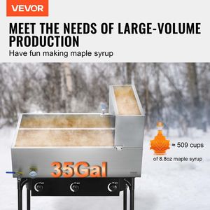35 Gallon Stainless Steel Maple Syrup Evaporator <b>Pan</b> 509 Cups 8.8oz Capacity 2 Valves 3 Heating Methods Flat Evaporator <b>Pan</b> - Product Image 2