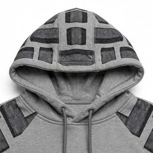 Sweat à capuche unisexe NEXTEX Brick Block en molleton de coton doux gris anthracite, chaud et décontracté - Product Image 5