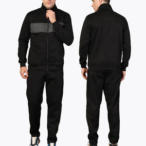 Nouvel ensemble de survêtement athlétique pour homme, 2 pièces, design uni, décontracté, pour le jogging, avec fermeture éclair intégrale, manches longues, tenue d'entraînement, ensemble de jogging - Product Image 1